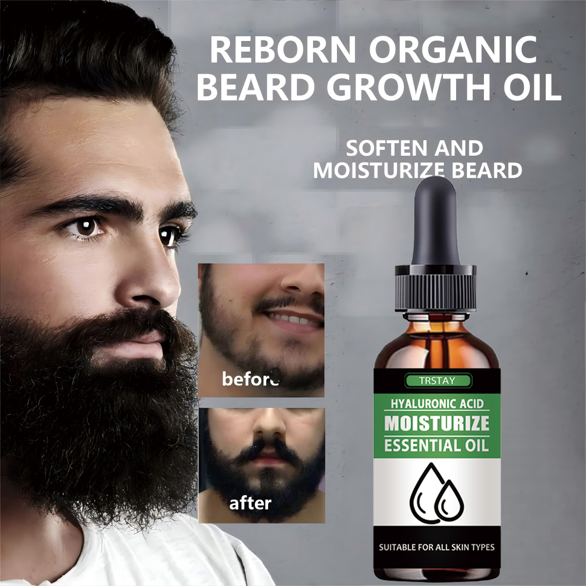 Men'S Grooming Oil - 100%Natural Accelerate Facial Hair Grow Beard