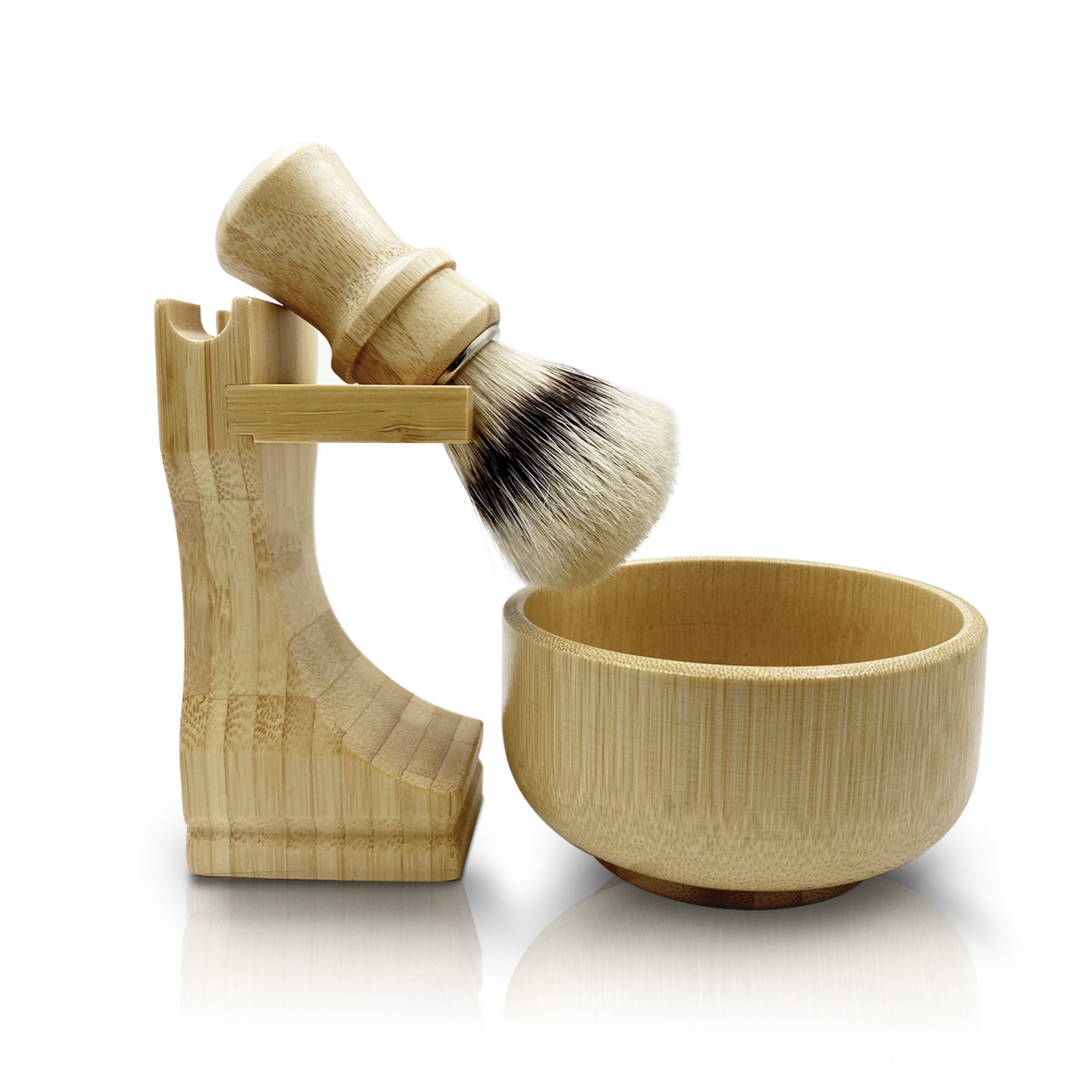 Shaving Brush Set - GDMG 3 in 1 Bamboo Shaving
