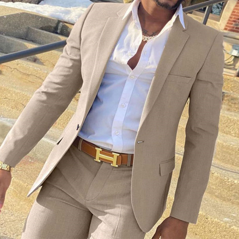 2 Pieces Beige Suit for Men Sl - Men'S Grooming Daily recensione e prezzo