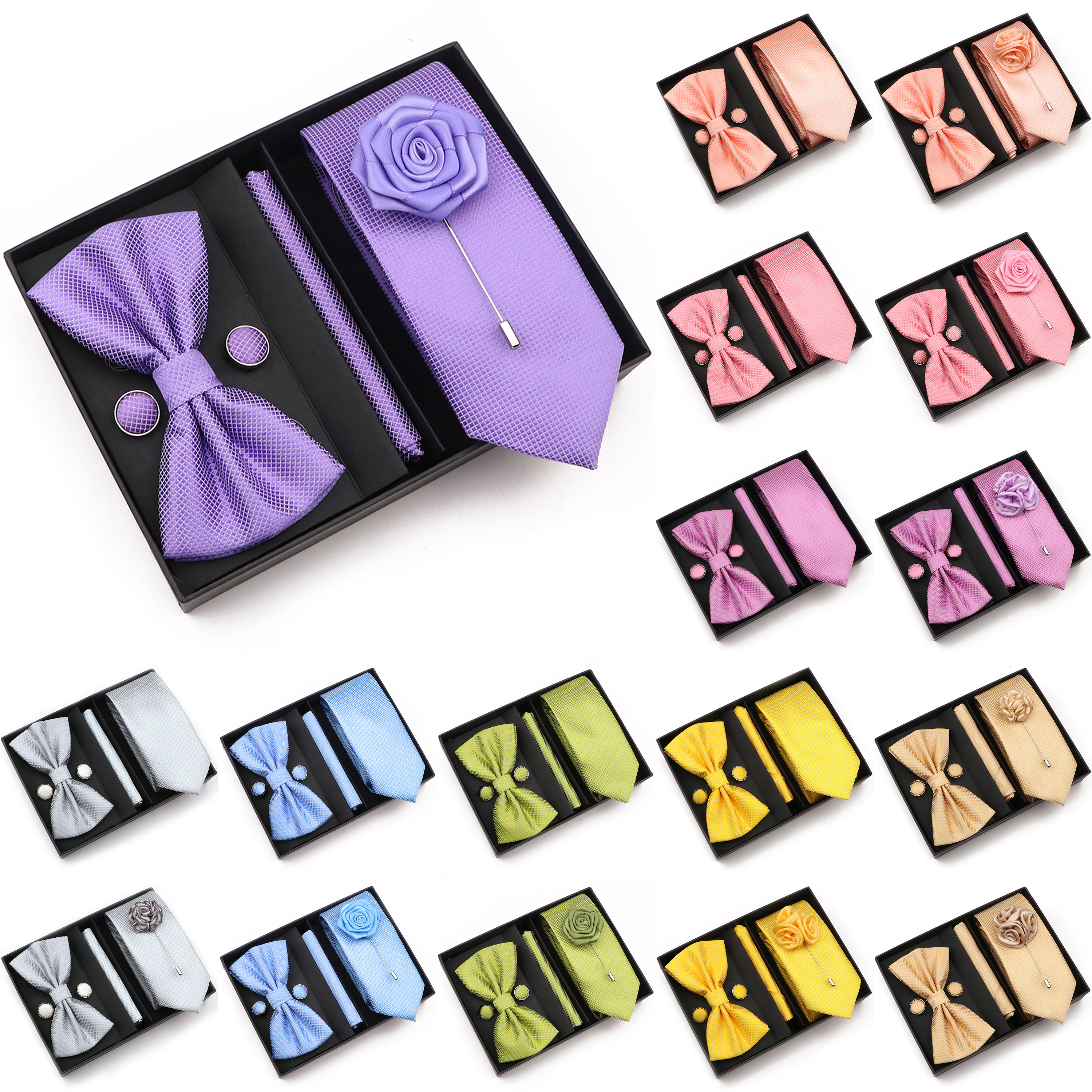 New Style Tie Set Solid Color  - Men'S Grooming Set Gift recensione e prezzo