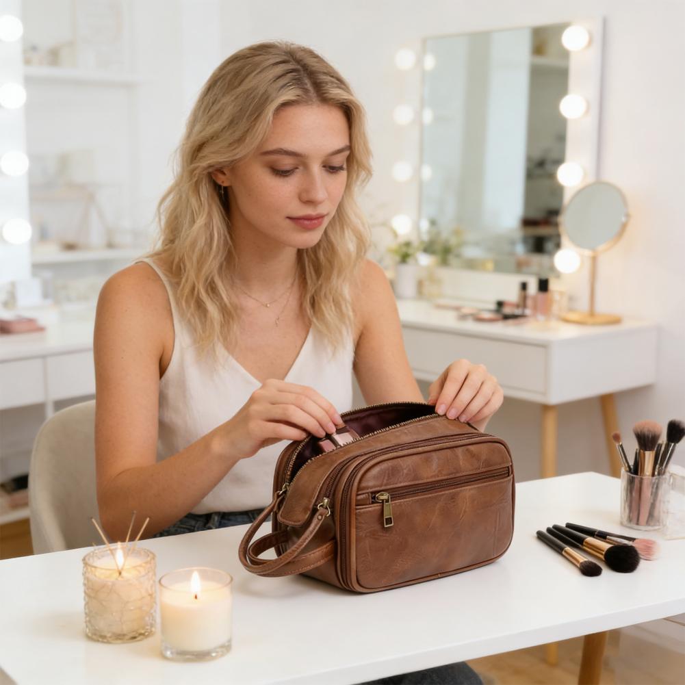 Travel Makeup Bag Faux Leather - Men'S Grooming Bag recensione e prezzo