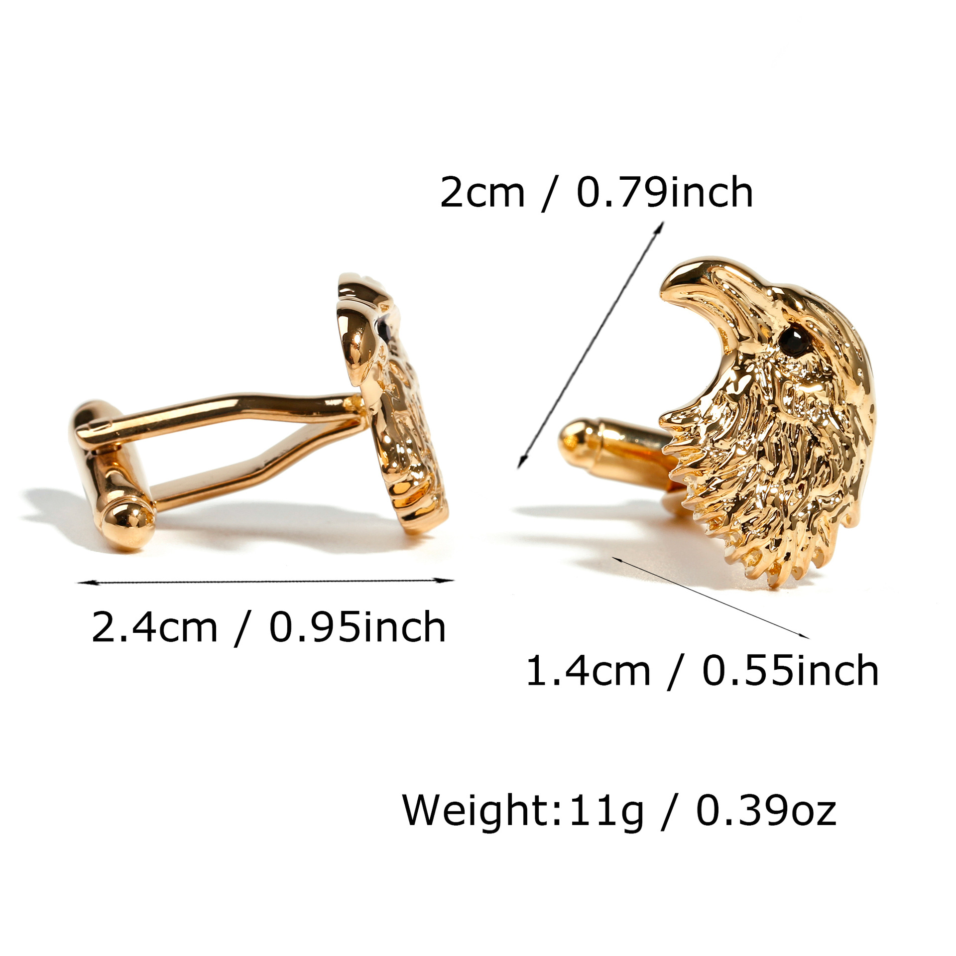 2pcs/set Gold Eagle Head Cuffl - Men'S Grooming Set Gift recensione e prezzo