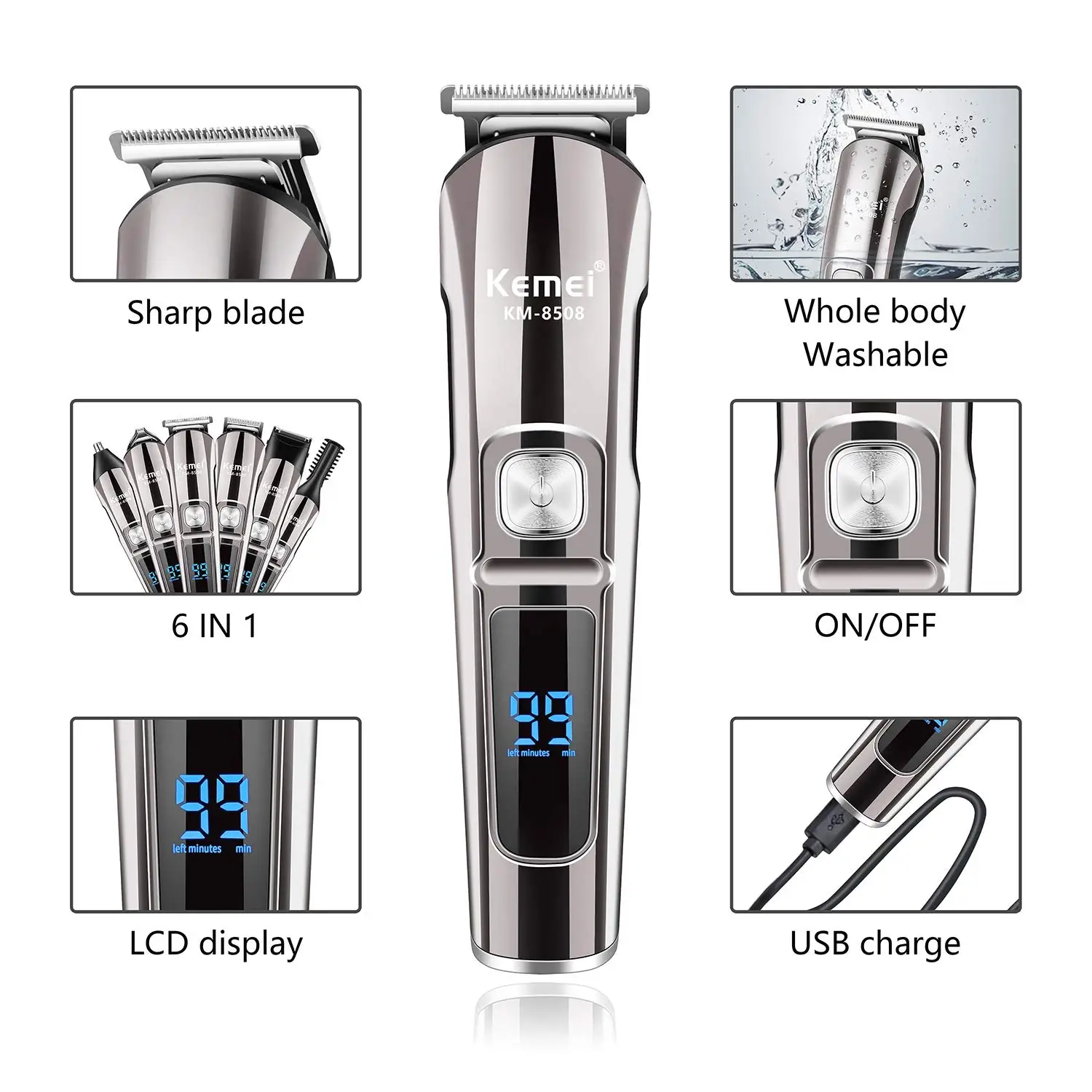 Kemei Professional Multifuncti - Men'S Grooming Gift Set recensione e prezzo