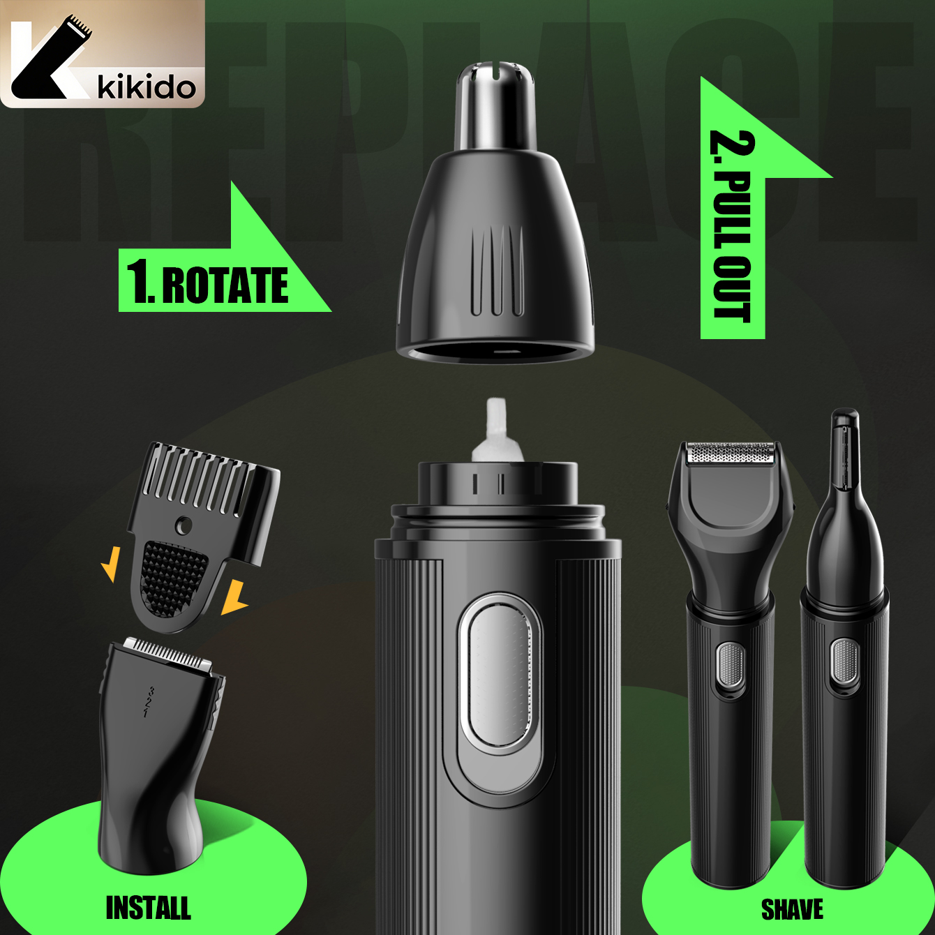 KIKIDO 4 in 1 Nose Hair Trimme - Men'S Grooming Gift Set recensione e prezzo