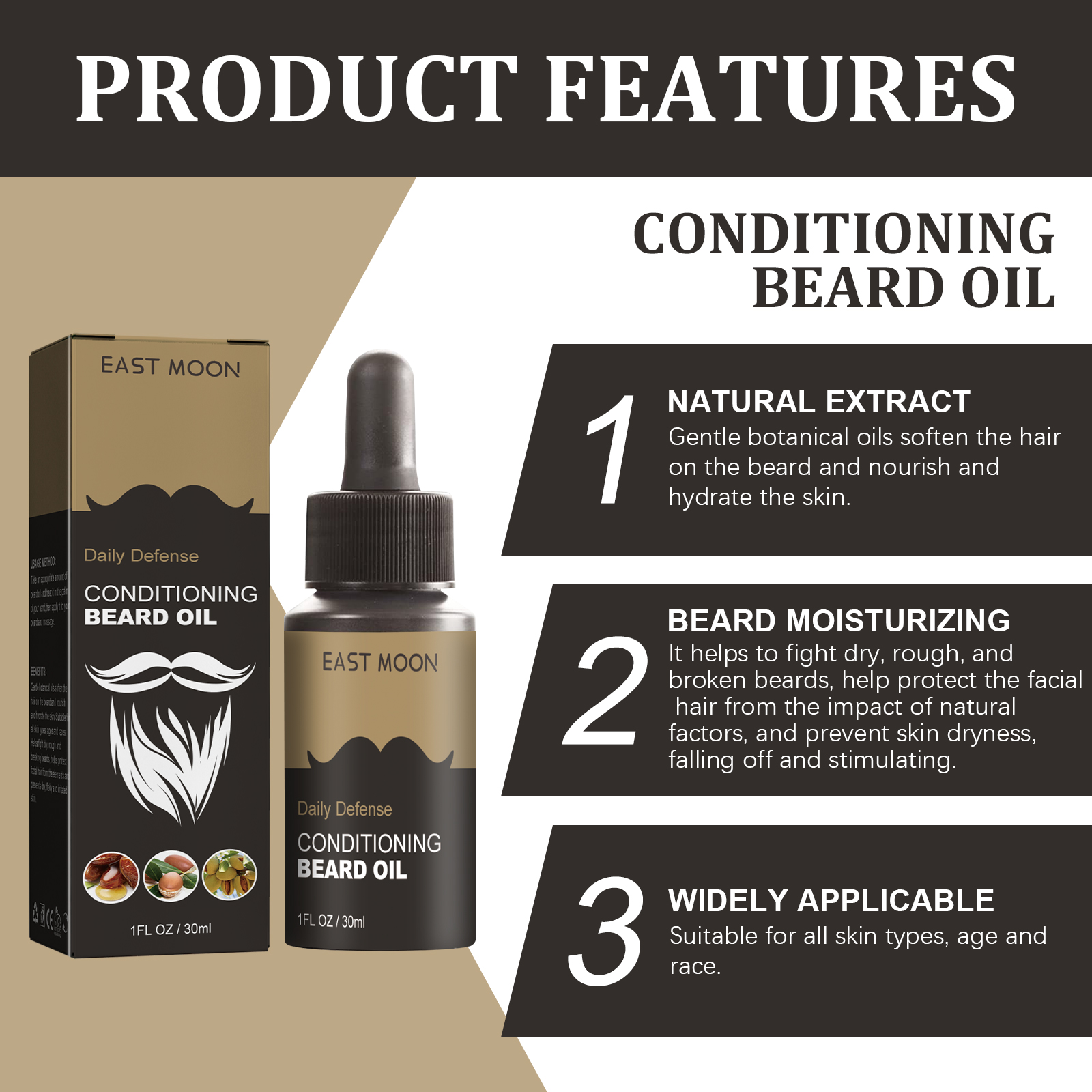 30ml Facial Hair Beard Growth  - Men'S Grooming Oil recensione e prezzo