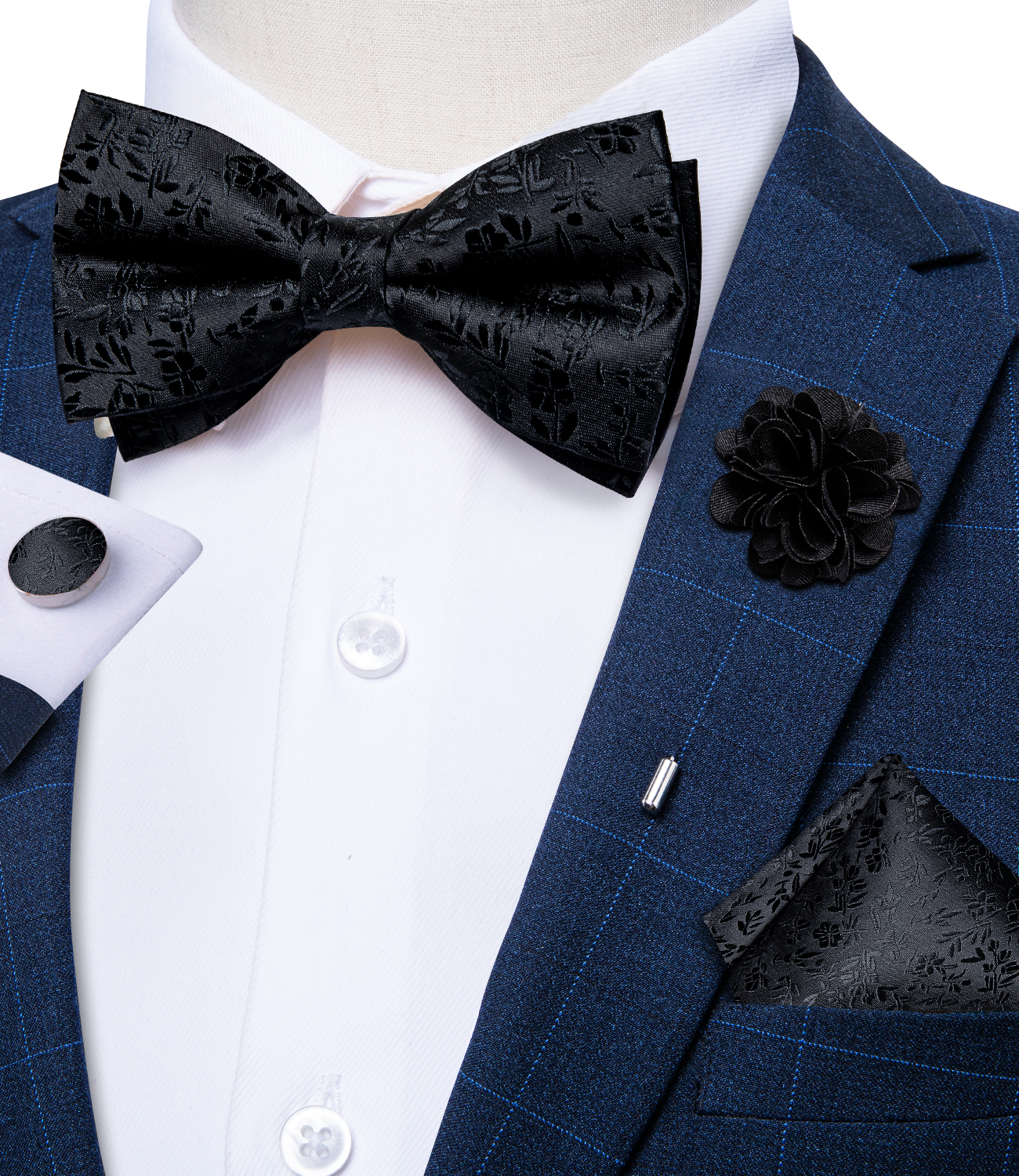 4Pcs Black Solid Floral Men's  - Men'S Grooming Set Gift recensione e prezzo