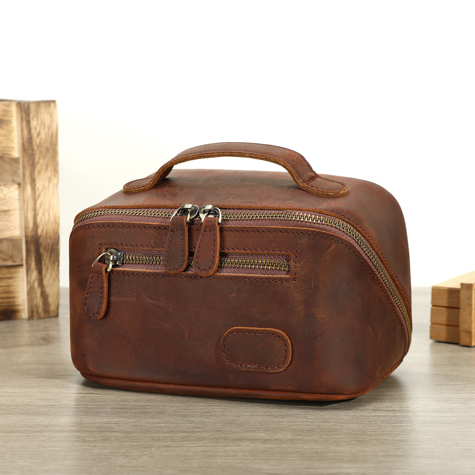 Vintage Crazy Horse Leather To - Men'S Grooming Bag recensione e prezzo