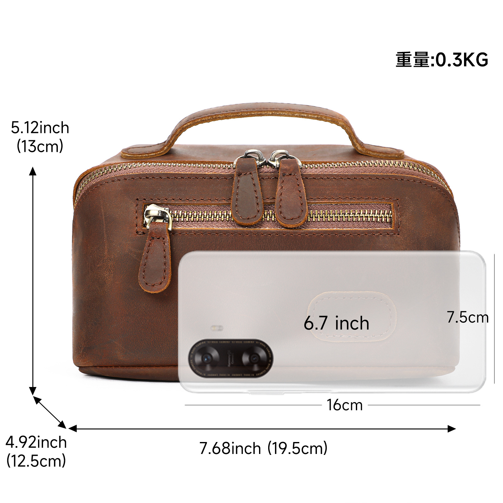 Vintage Crazy Horse Leather To - Men'S Grooming Bag recensione e prezzo