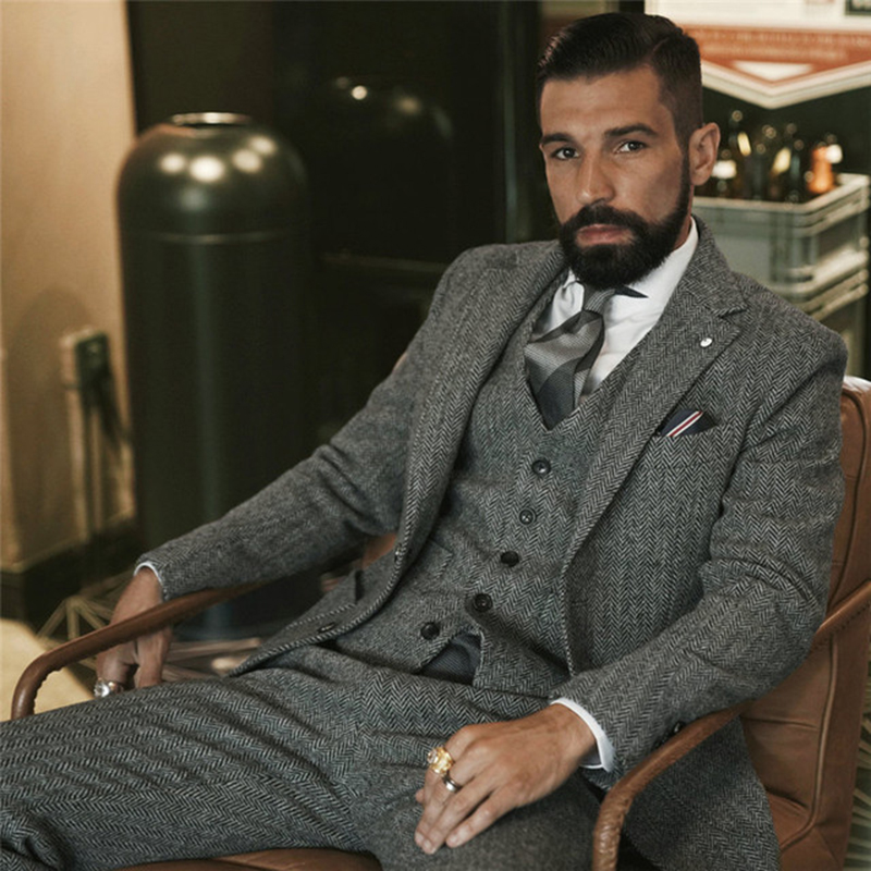 Gray Wool Tweed Winter Suit fo - Men'S Grooming Daily recensione e prezzo