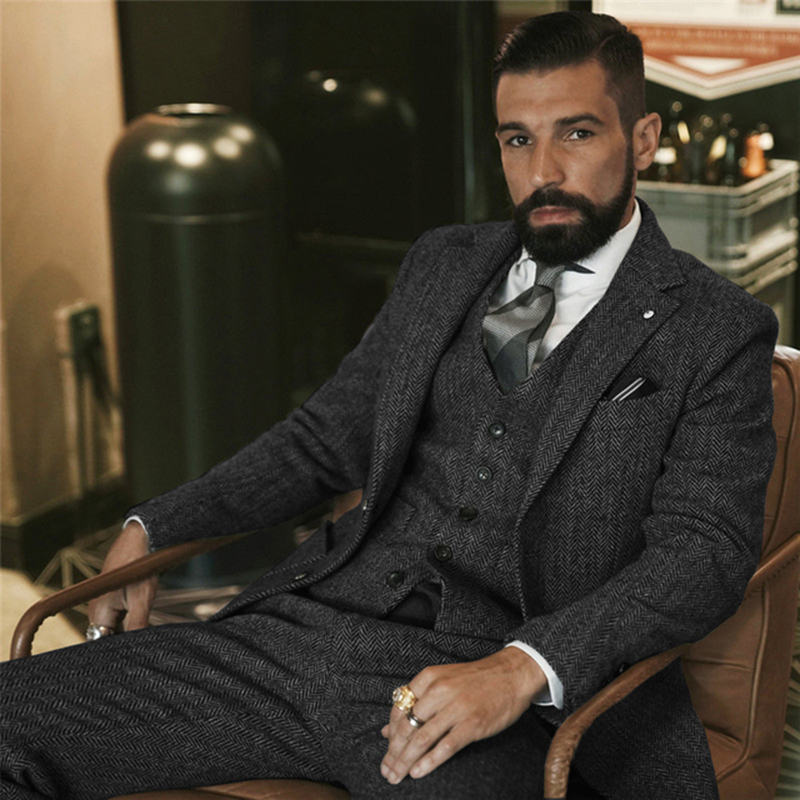 Gray Wool Tweed Winter Suit fo - Men'S Grooming Daily recensione e prezzo